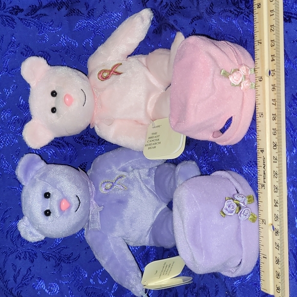 VTG Charity Bear Co. "Faith" & "Hope" Teddy Bears  (pair) for ♀️ Cancer Research - Picture 5 of 17
